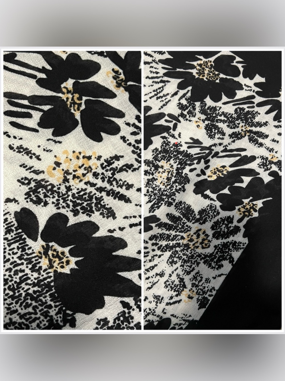 🎁Vintage Black & White Floral Oversized Scarf  •  Wrap • Butter Yellow Accents - Picture 4 of 13